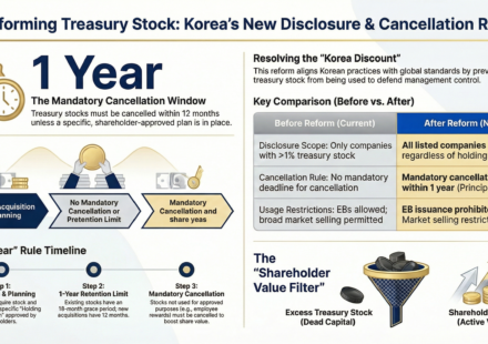 Visual guide to Korea's Treasury Stock Reform 2026: Mandatory cancellation window, disclosure expansion, and ban on Exchangeable Bonds (EBs)